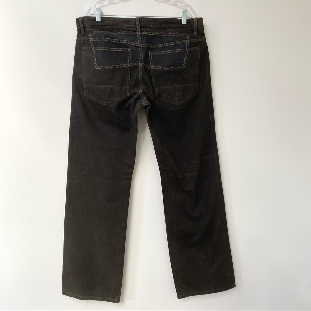 Rick Owens 2015 Slab chocolate brown distressed straight leg jeans mfo2015